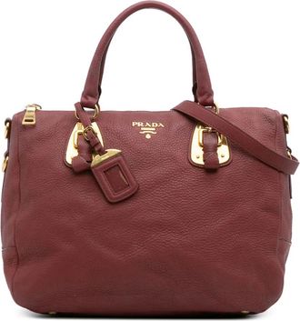 Prada Borsa a tracolla Vitello Daino con zip 2000-2025 - Rosso