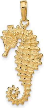 Diamond2Deal 14k Yellow Gold 3-D Seahorse Pendant