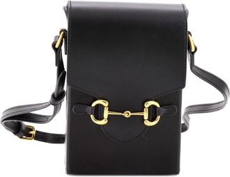 Gucci Horsebit 1955 Leather Mini crossbody bag - Zwart