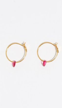 Bimba & Lola Heart hoop crystal earrings in Pink at Nordstrom