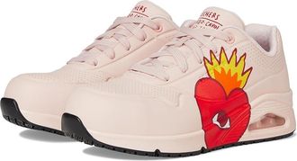 Skechers Ricardo Cavolo Uno SR - Taun Comp Toe Womens Work Boots Pink : 9.5 M, Rubber/Suede