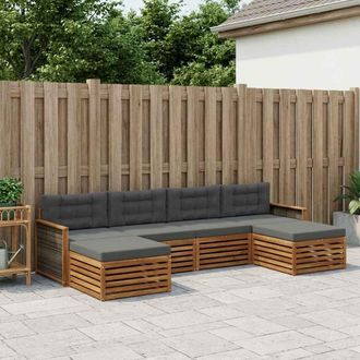 vidaXL Vidaxl Set Di Divani Da Esterno 6 Pz Legno Di Acacia Massello