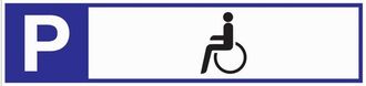 OEM Fp - Se&ntilde;alizaci&oacute;n De Aparcamiento Para Minusv&aacute;lidos L460xw110mm Aluminio Blanco / Azul / Negro