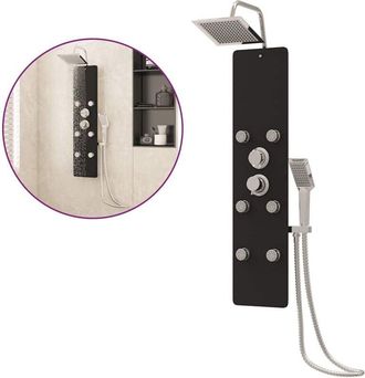vidaXL Panel Ducha De Vidrio 25x47,5x130 Cm Negro Vidaxl