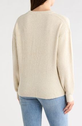 b.young Onema Long Sleeve Crewneck Knit Sweater in Birch Melange at Nordstrom Rack, Size X-Small
