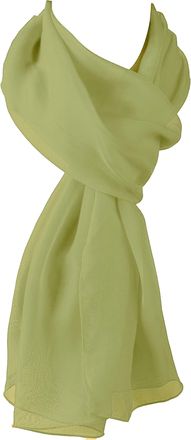 World of Shawls Chiffon Scarves Wraps for Wedding Party Special Occasions Women Plain Neck Scarf Soft Headwrap Girls Headscarf Sheer Wrap 45 x 160 Cm (Apple Green)