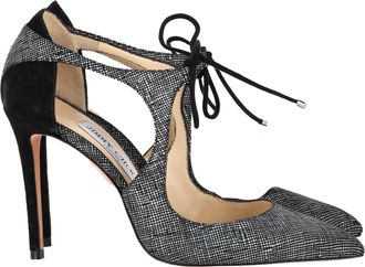 Jimmy Choo London Vanessa Textured Pumps in Black Suede