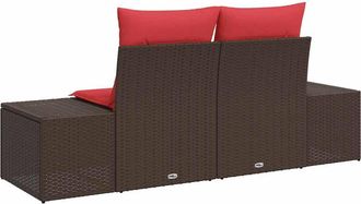 vidaXL Sof&aacute; De Jard&iacute;n Con Coj&iacute;n 184 X 62 X 69 Cm Rat&aacute;n Sint&eacute;tico Vidaxl