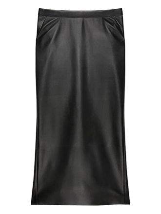 Givenchy Mid-length skirt in nappa leather with pleated back - Nero