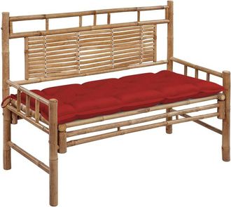 vidaXL Banco De Jard&iacute;n Con Coj&iacute;n Bamb&uacute; 120 Cm Vidaxl