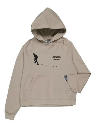 Reese Cooper figure-footprint hooded sweatshirt - men - Organic Cotton - M - Grey