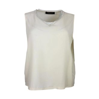 Fabiana Filippi Sleeveless Tops, female, Yellow, Size: L V-neck Top
