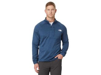 The North Face Canyonlands 1/2 Zip Mens Coat Shady Blue Heather-NPF : 2XL, Elastane/Fleece/Polyester