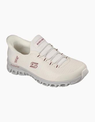 Skechers Womens Skechers Slip-Ins Glide Step Vibey Mesh Womens White Trainers - Size: 3