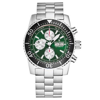Revue Thommen Diver Chronograph Automatic Green Dial Mens Watch 17030.6121