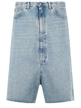 Maison Margiela Light Blue Cotton Bermuda Shorts