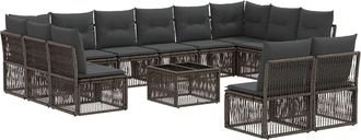 vidaXL Conjunto De Sof&aacute;s De Jard&iacute;n 13 Uds. Gris Rat&aacute;n Sint&eacute;tico Vidaxl
