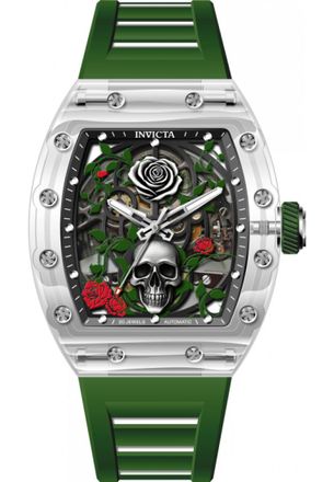 Invicta IN-69497 Mens Artist Roseskull Watch - Silver - One Size