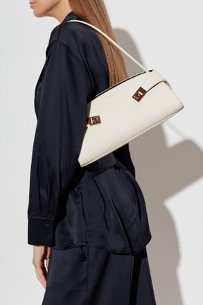 Ferragamo Leather Bag Hug, Womens, Cream
