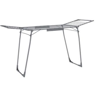 Songmics Tendedero de alas para ropa y toallas de metal de color gris