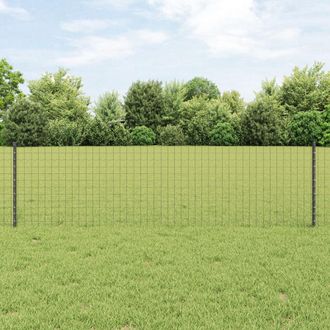 Berkfield Home Euro Fence with 22 U Posts Grey 0, 6x50 m Steel