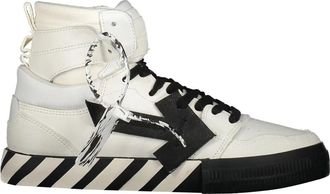 Off-white High-top Vulcanized Sneakers met Diagonaal Geplaatste Banden - Heren - Sneakers - Wit - 41 EU - Leer - Schoenen