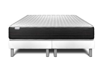 VITALIT Vitalit - Base Tapizada Blanco + Colch&oacute;n Con Espuma Viscoel&aacute;stica 2x100x200