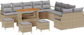 vidaXL Vidaxl - Garden Sofa Set 14 pcs Beige, Light Grey 110 x 55 x 71 cm