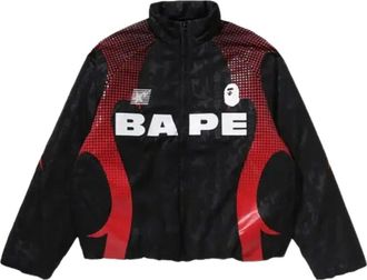 A Bathing Ape Aba Frame Monogram Jacquard Multi Logo Padded Jacket Black 1M30141303-BLACK