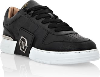 Philipp Plein LO-TOP SNEAKERS PHANTOM KICK$ LEATHER Platinum HEXAGON