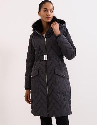 Phase Eight Hollie Midi Puffer in Charcoal at Nordstrom, Size 12