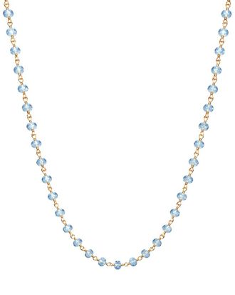 Jewelmak 14K 20.00 Ct. Tw. Swizz Blue Topaz Necklace