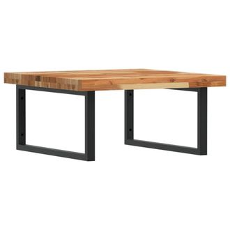 Berkfield Home Basin Shelf Wall Mounted Steel & Solid Wood Acacia in Brown