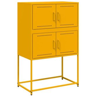 vidaXL Aparador De Acero Amarillo Mostaza 68,5x38,5x107 Cm Vidaxl