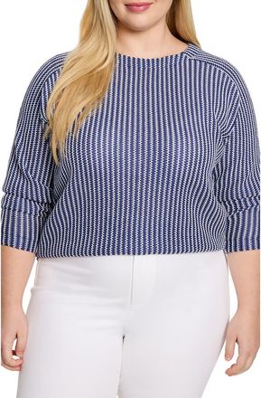 Nic+Zoe Zig Zag Blues Top in Blue Multi at Nordstrom Rack, Size 1X