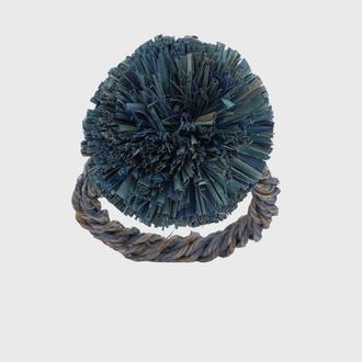 Joanna Buchanan Straw pompom napkin rings, set of four in Indigo at Nordstrom