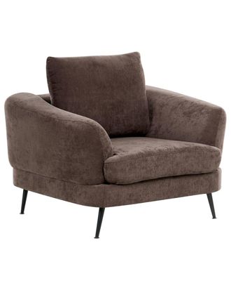Beliani Sill&oacute;n chenilla marr&oacute;n oscuro