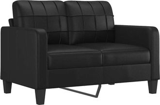 vidaXL Sof&aacute; De 2 Plazas De Cuero Sint&eacute;tico Negro 120 Cm Vidaxl