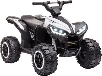 OEM Quad El&eacute;ctrico Para Ni&ntilde;os De 3-5 A&ntilde;os Veh&iacute;culo El&eacute;ctrico A Bater&iacute;a 12v Con 2 Motores 83x53x55,5 Cm Negro Y Blanco
