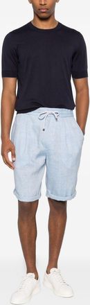 Brunello Cucinelli Brunello Cucinelli Mens Linen Blend Shorts - Light Blue - Size EU 50 (Mens)