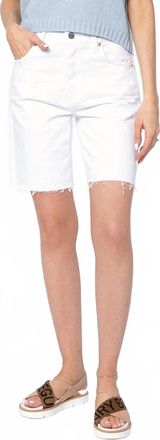 Frame Denim Le Slouch Bermuda Shorts In Rumpled Blanc