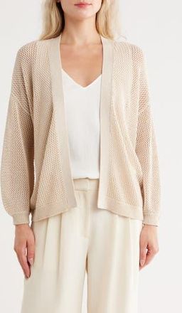 Nordstrom Open Stitch Front Cotton Cardigan in Beige Beach at Nordstrom Rack, Size Medium