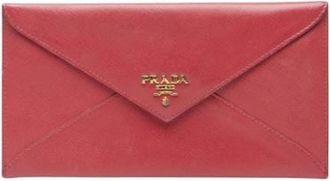 Prada Pre-owned Clutches, female, Pink, Size: ONE SIZE Pre-owned Leather Clutch