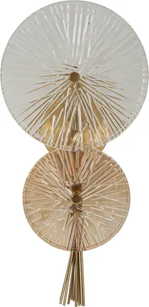 Mauro Ferretti Aplique de metal y cristal dorado 20x14x41 cm