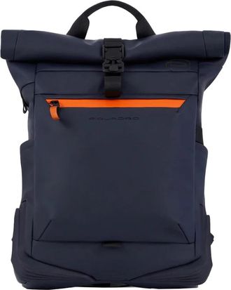 Piquadro Water resistant roll top backpack for laptop 15-6 - Heren - Rugzakken - Blauw - ONE Size - Tassen
