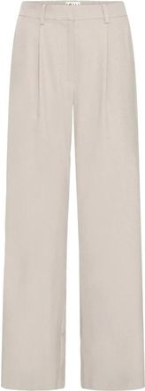 Ichi Wijde broek - Dames - Wijde Broeken - Beige - S - Broeken