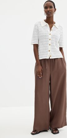 Contemporaine Womens Flowy lyocell elastic-waistband pant