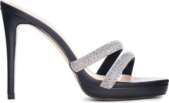 Chinese Laundry Womens Friendly Rhinestone Dress Sandal In Black