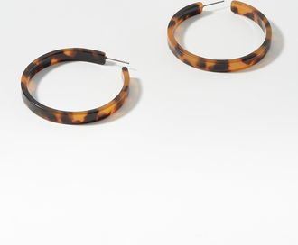 Simons Womens Large patterned acetate Hoop Earrings