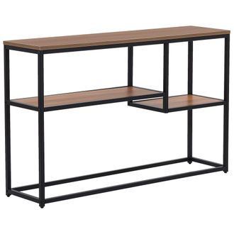 Beliani Beliani - Consola Con 2 Estantes De Madera Oscura Con Patas Negras 75 X 120 Cm Estilo Industrial Belmont